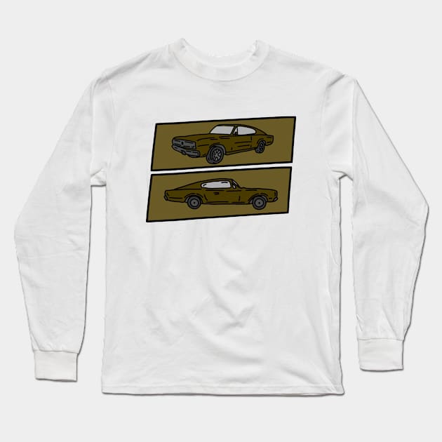 classic muscle car retro illustration Long Sleeve T-Shirt by fokaction